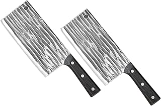 YIKANGHENG 2 Pcs Professional Cleaver Chef Knife, High Strength Stainless Steel 7.5 Inch Sharp Kitchen Blade with Plastic Handle (2)