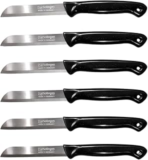 Solingen 6 Pcs Serrated Paring Knife Set – Sharp Small Kitchen Knives for Fruit & Vegetable – German Stainless Steel – Made in Solingen – Ideal for Cutting