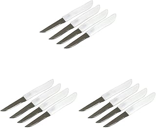 Chef Craft Select Paring Knife Set, 2.5 Inch Blade 6 Inches In Length 4 Piece Set, Stainless Steel/Black (Pack of 3)