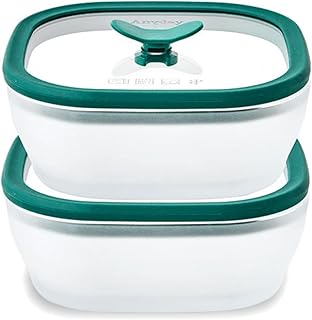 Anyday 2 Pack (2.5-Cup) Square Frosted Glass Food Storage Containers with Glass Lids | Plastic-Free Meal Prep & Microwave Cookware | Airtight Storage Containers with Vented Lids