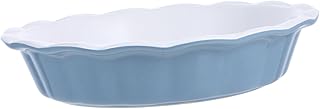 IMIKEYA Elegant Non-stick Ceramic Plate with Ruffled Edge Versatile Deep Baking Dish for Pies Tarts and More for Family Gatherings and High-temperature Baking