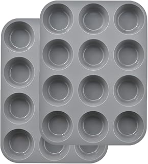 2 Pcs Silicone Muffin Pan Tray Pans Nonstick 12 Cup Baking Molds for Egg Bites Muffins Cupcakes Quiches and Frittatas Tin Cupcake