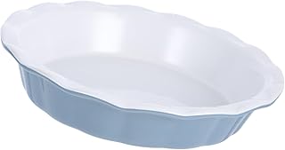 HEALLILY Ceramic Round Pie Plate Baking Dish Non-Stick with Ruffled Edge for Pumpkin Pies Freezer Safe Baking Pan