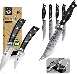 Paring Knife Set 2PCS Fruit & Vegetable+Steak Knives Set of 4