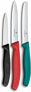 Victorinox Swiss Classic Paring Knife Set 3 PC Straight/Wavy Green/Red/Black