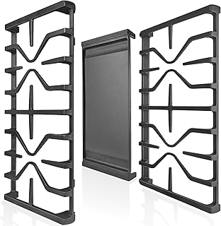 Stove Top Griddle for GE Gas Stove Replacement WB31X24738 Grill Stovetop Cast Iron Pan WB31X27151 Grates General Electric Rang Parts Burner Center Griddles Cooktop WB31X24998