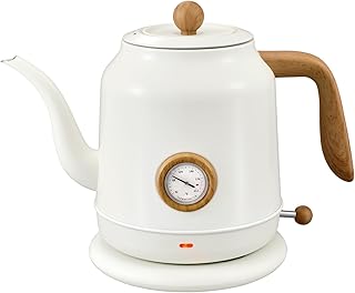 1.2L Electric Gooseneck Kettle with thermometer, Tea Kettle for Boiling Water, Gooseneck Electric Kettle for Coffee & Tea