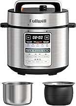Fullwill Dual-Pot​ Electric Pressure Cooker, 12-in-1 Multi-Cooker with 6QT Stainless Steel & 5QT Ceramic Pot, for Pressure Cook, Slow Cook, Yogurt & More