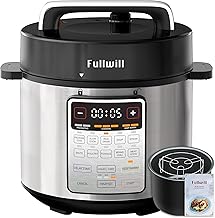 Fullwill 6QT Electric Pressure Cooker, 9-in-1 Multi-Use Programmable Pressure Cooker with Slow Cook, Rice Cook, Steamer, Sauté, Yogurt Maker, Food Warmer, 12+ Safety Features & Ceramic Non-Stick Pot
