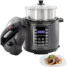 MegaChef 6 Quart 11-in-1 Electric Pressure Cooker, Multi-Cooker with Stainless Steel Crock, 11 Preset Functions