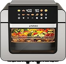 Air Fryer Toaster Oven Combo with Viewing Window, XL 16 Quart Convection Oven, 9 Presets French Fry, Chicken, Baking, Top 1700W Bottom 1500W, 400°F Max Temp, Nonstick Tray Removable Door, Black