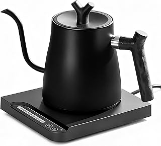 Gooseneck Electric Kettle | Electric Pour Over Kettle with Variable Temperature Control | 100% Stainless Steel Interior, Keep Warm & Auto Shut-Off | 1.0L Fast Boil for Coffee & Tea, Matte Black