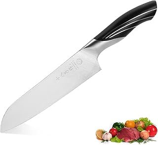 SHI BA ZI ZUO 6.5-inch Santoku knife Professional chef's knife, stainless steel kitchen knife with cast steel handle