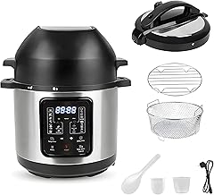 6L Electric Multi Cooker – Pressure Cooker, Rice Cooker, Air Fryer, Slow Cook, Steam, Roast Chicken, Shrimp, Cake, Steak with Preset and Keep Warm