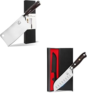 imarku Santoku Knife 5 inch and Meat Cleaver 7 Inch