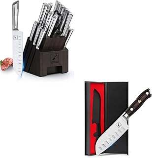 imarku Santoku Knife 5 inch and Knife Set 16 pcs Knife Block Set