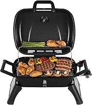 Royal Gourmet GT2006 Portable Tabletop Gas Grill, 12,000 BTU Output for Outdoor Camping, Foldable Legs, Piezo Ignition, Built-in Thermometer, for Tailgates and Camping Trips, Dark Gray