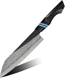 8 Inch G10 handle curved blade vg10 damascus steel japanese Kiritsuke and Santoku knives set for kitchen(Santoku knife)