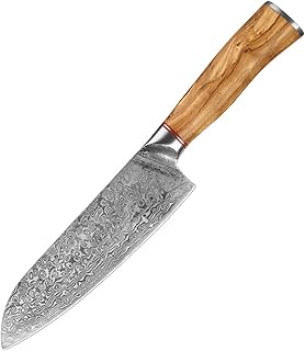 Damascus Steel Kitchen Knife set 67 Layer Slicing Meat Cleaver Household Utility Profession Chef Knife Cooking Tools(7inch Santoku Knife)