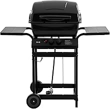 2 Burner Propane Gas Grill with 26,500 BTUs Output, Porcelain-Enamel Main Body and Lid, Propane BBQ Grill with Warming Rack & Side Tables for Patio, Backyard, Poolside Gatherings