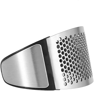 Stainless Steel Garlic Press Crusher Masher Squeezer Tool with NonSlip Handle for Effortless Mincing in Home Kitchen