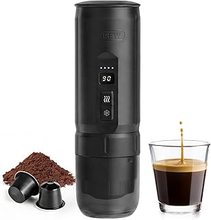 HIBREW H4C Classic - Portable Electric Espresso Maker, USB-C Rechargeable for Coffee Pods & Ground Coffee, Compact for Home and Travel (Black)