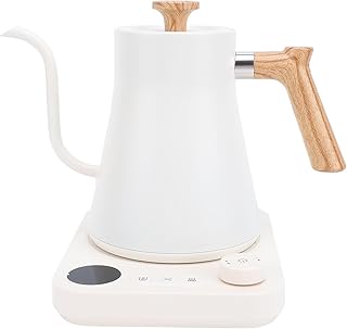 Electric Gooseneck Kettle, 1200W Stainless Steel Precise Temperature Control with LCD Screen Timer, for Pour Over Coffee and Tea (US Plug 110V)