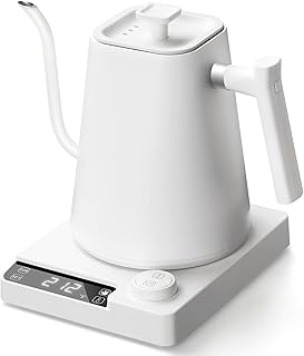 Electric Gooseneck Kettle, ±1℉ Temperature Control, for Pour Over Coffee and Tea, 304 Stainless Steel Inner, BPA-Free, Quick Heating Electric Kettles for Boiling Water, 1L Black