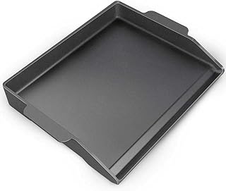 Cast Iron Griddle Gas Grill Pan Insert for Weber Charbroil Nexgrill Replacement Parts Universal Stove Top Flat Charcoal Cooking Plate Outdoor Camp Tailgating Teppanyaki Accessory 17" x 13"