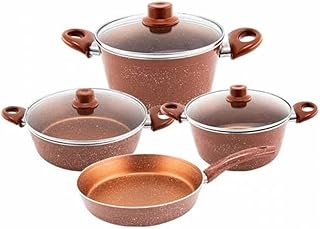 7 Piece Copper Granite Cookware Pan Set Cookware Set Granite Copper Color Cookware Set