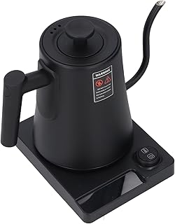 Dioche Gooseneck Electric Kettle Stainless Steel 1200W Quick Heating Precise Temperature Control LCD Display Ergonomic Handle Perfect for Coffee Tea Enthusiasts (US Plug 110V)