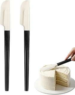 2 Pcs Silicone Spatulas, Heat Resistant Baking Spatula Nonstick BPA-Free Rubber Spatula Set for Baking Cooking Mixing Scraping, Dishwasher Safe