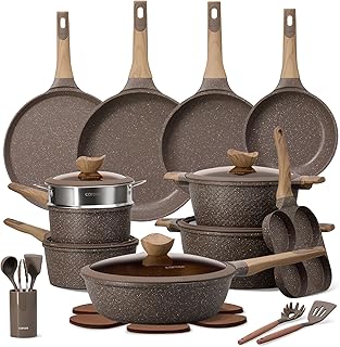 CAROTE 31pcs Pots and Pans Set Non Stick, Cookware Set Pots and Pans, Nonstick Kitchen Cooking, Induction Cook Ware, PFOA Free