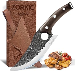 1PCS Boning Knife Japanese Kitchen Chef Knife with Ultra Sharp Blade Wooden Handle Butcher Knife, Hand Forged Serbian Parking Knives Meat Cleaver Cutting