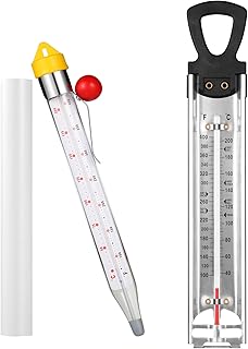 2026 Upgraded Candy Thermometer with Pot Clip and Hanging Hook, Stainless Steel Deep Fry Oil Thermometer Instant Read Cooking Thermometer for Food, Oil/Candy/Fry/Jam/Sugar/Syrup/Jelly Food Thermometer