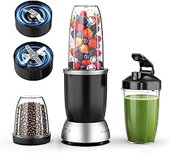 Smoothie Blender, 25000 RPM Portable Blender for Smoothies, Countertop Blenders for Kitchen with 37oz, 32oz, 23oz Personal Blenders Cups, 2 spout lids &1 resealable lid for Crushing, Juice, Nuts