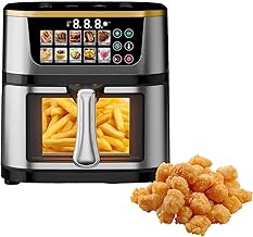 8-in-1 Fryer, 10L DigitaL Fryer Oven, StainLess SteeL Body, for Steak & Fries, Smart Countertop, Easy-to-Use Touchscreen, High PoWer 1400W