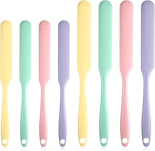 8 PCS Silicone Jar Spatulas Set Non-Stick Long Jam Spreader Cake Cream Butter Spatula Mixing Batter Scrape Jam Spreader for Scraping Kitchen Baking Mixing Cake Butter Cooking Stirring