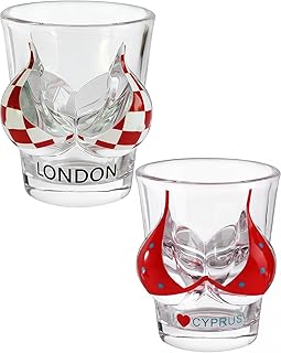 2 Pcs Shot Glass Bikini Set - 14oz Creative Body Shaped Beer Glasses - Sexy Beauty Cocktail Glasses for Bar, Party, Bachelor & Bachelorette Gifts - Fun Drinking Glassware for Whiskey, Soda