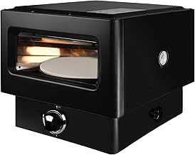 MAJARO Gas Fired Pizza Oven - 12" Portable Outdoor Gas-Powered Oven with Pizza Stone, Countertop Stonebaked Pizza Maker (Black)
