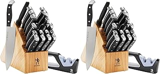 HENCKELS Statement Razor-Sharp 20-Piece Knife Set with Block, With Bonus Sharpener, German Engineered Informed by 100+ Years of Mastery (Pack of 2)
