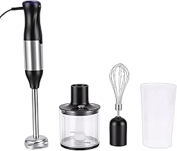 Yinhing Immersion Hand Blender, 20 Speeds Stick Blender with Boost Button for Ice Crushing, Stainless Steel Food Processor with Egg Whisk and Blending Cup, Ideal (US Plug 110V)