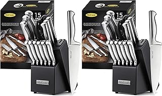 McCook® Knife Sets, German Stainless Steel Knife Block Sets with Built-in Sharpener (Pack of 2)