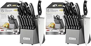 McCook® Knife Sets,German Stainless Steel Kitchen Knife Block Set with Built-in Sharpener (Pack of 2)