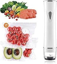 Compact Vacuum Sealer for Food, Powerful Handheld Vacuum Sealer Machine with 30 Reusable Sealer Bags, Seal Meal Saver, Cordless Portable Food Sealer for Preservation & Freshness