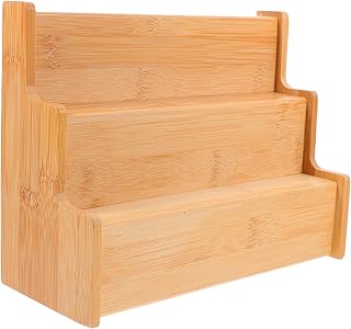 COHEALI Expandable Kitchen Spice Rack Three-tier Adjustable Countertop Organizer for Cabinet Storage, Space-saving Seasoning Shelf 24-40cm Width for Kitchen Use