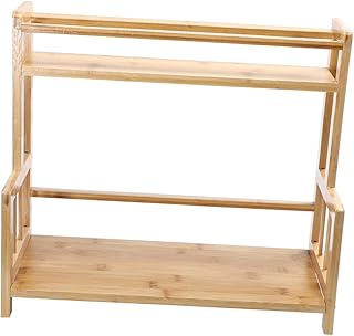 Wakauto 2-tier Spice Rack Kitchen Cabinet Organizer Countertop Seasoning Bottle Storage Shelf Multi-function Household Spice Stand for Kitchen Use
