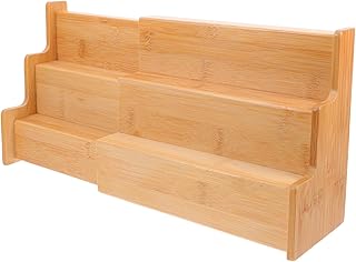 3-tier Expandable Kitchen Spice Rack Countertop Organizer Adjustable Storage Shelf for Pantry Cabinet 24-40cm Length Multifunctional Seasoning Holder