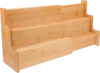 Expandable Three-tier Kitchen Spice Rack Organizer, Adjustable 24-40 Inch Cabinet Shelf for Countertop Seasoning Storage and Multi-use Kitchen Counter Organizer