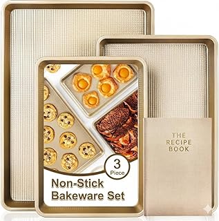 11 Pcs Baking Cooking Set, Nonstick Bakeware Sets Baking Pans Set, Carbon Steel Baking Supplies Include Notebook, Cookie Sheets, Roasting Pan, Muffin Pan, Cake Pan, Pizza Pan, Loaf Pan